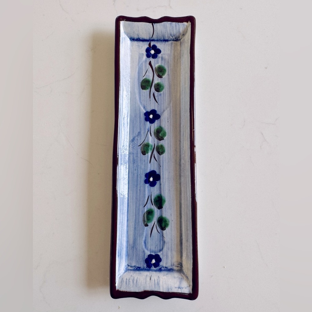 Hand-Painted Floral Ceramic Spoon Rest